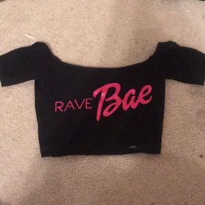 Ravebae off the shoulder crop top